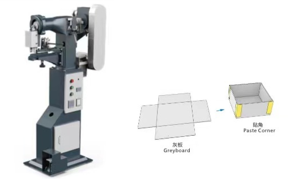 Máy dán keo hộp giấy điện đơn cánh cứng hộp giấy làm máy hộp góc băng dán máy